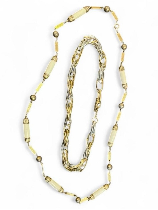 Vintage Jewelry - Vintage Two-Tone Gold and Silver Necklaces